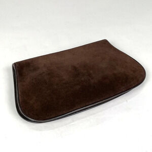 Gucci Suede Clutch Bag Logo Interlocking Brown GG